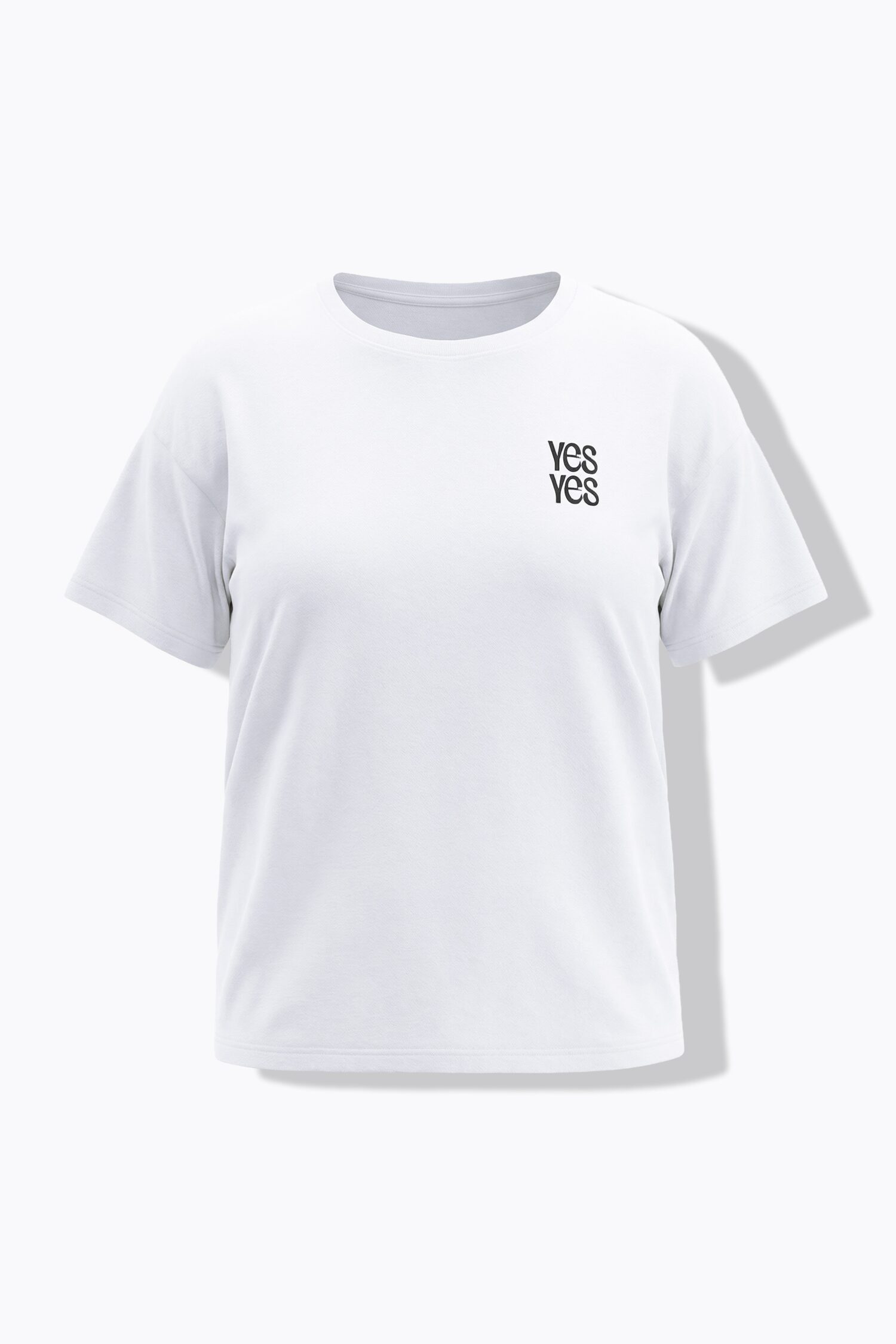 T-shirt oversized με κέντημα "yes" στο στήθος