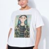 T-shirt oversized με σχέδιο woman