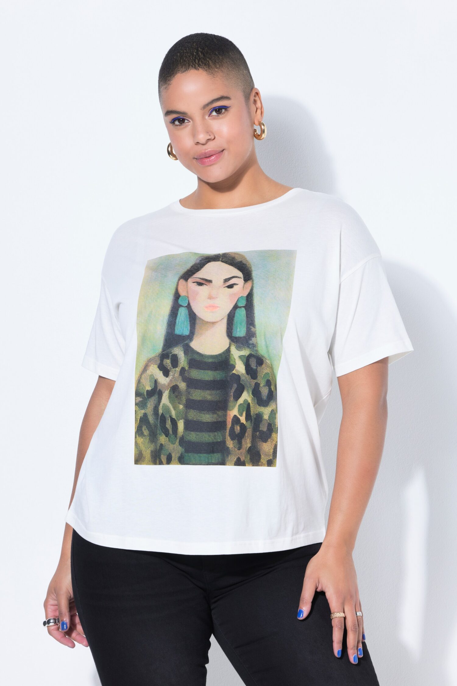 T-shirt oversized με σχέδιο woman