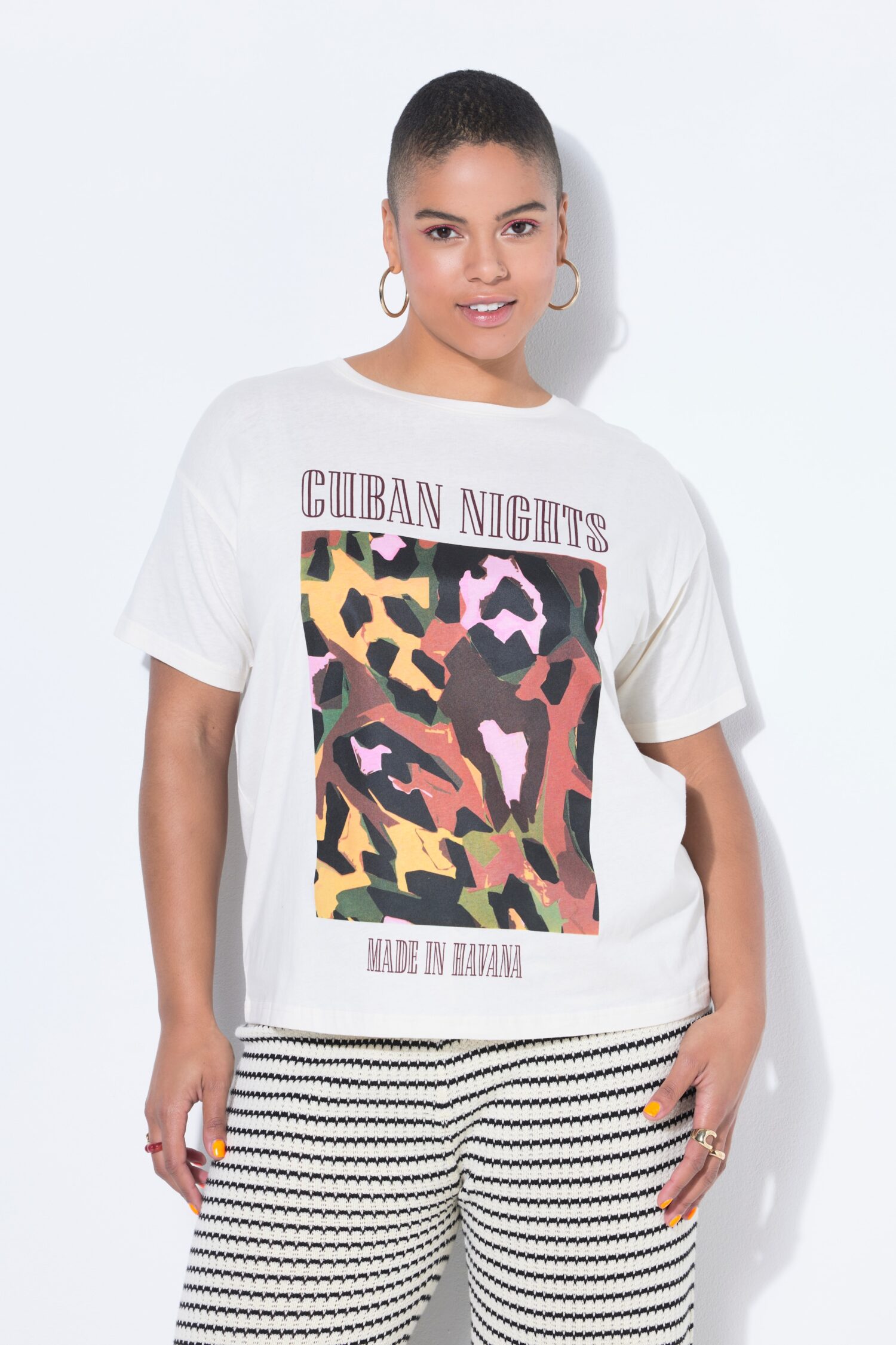 T-shirt oversized με τύπωμα Cuban Nights