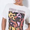 T-shirt oversized με τύπωμα Cuban Nights