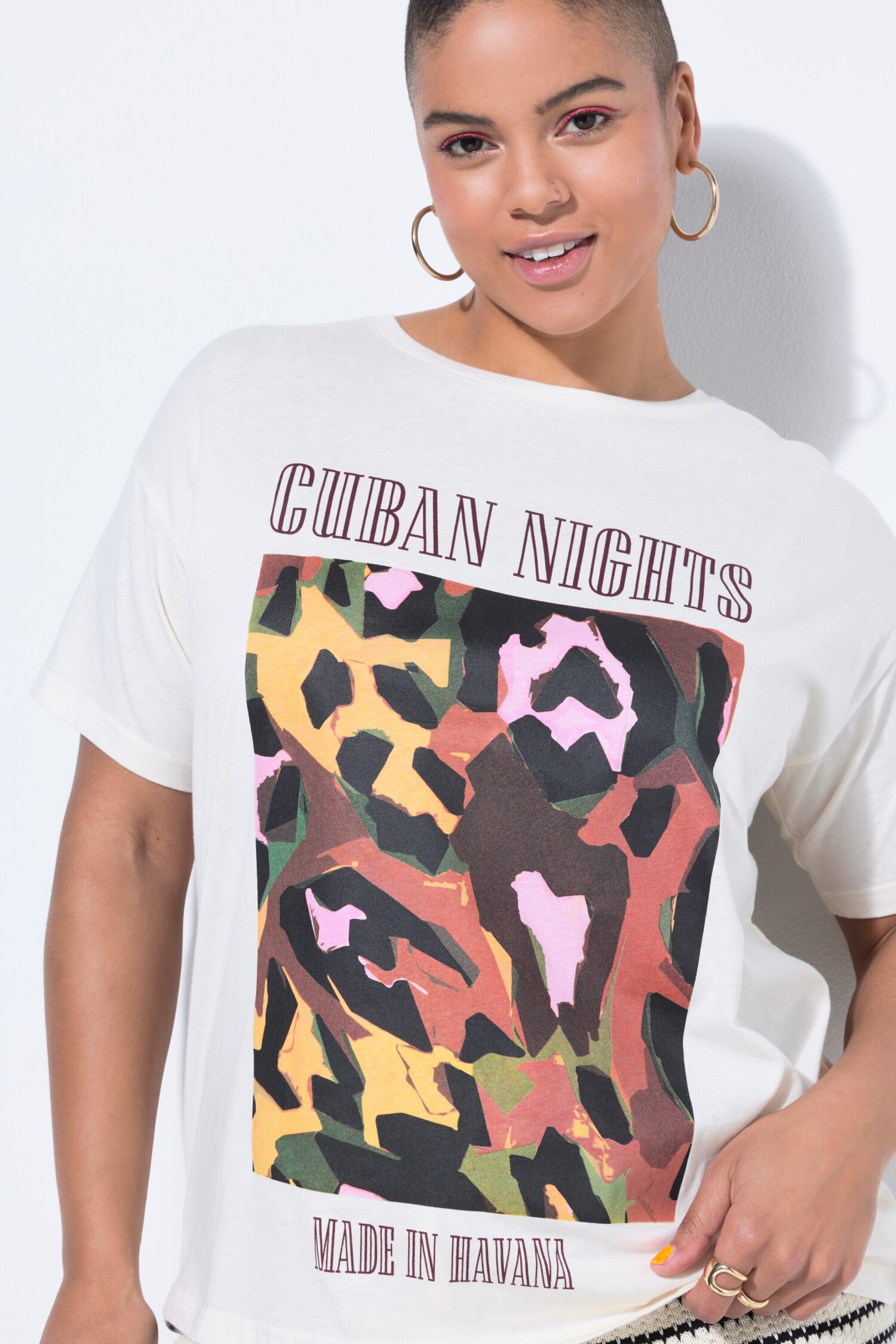 T-shirt oversized με τύπωμα Cuban Nights