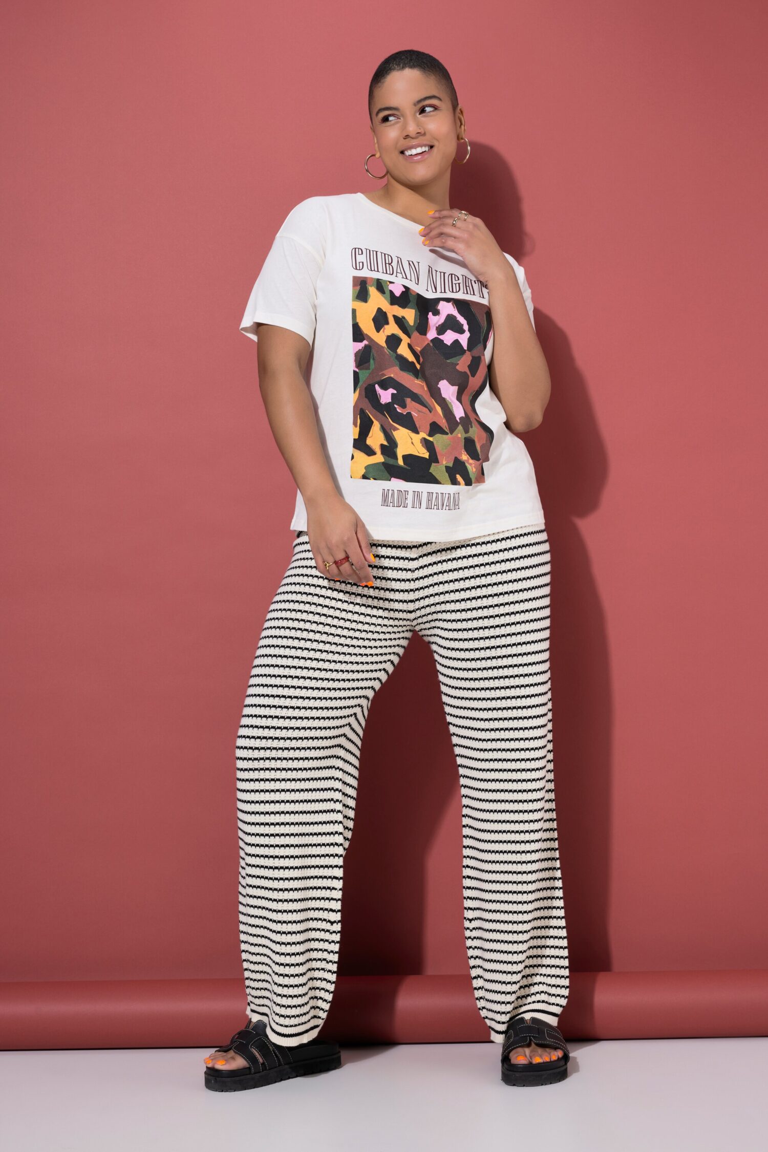 T-shirt oversized με τύπωμα Cuban Nights