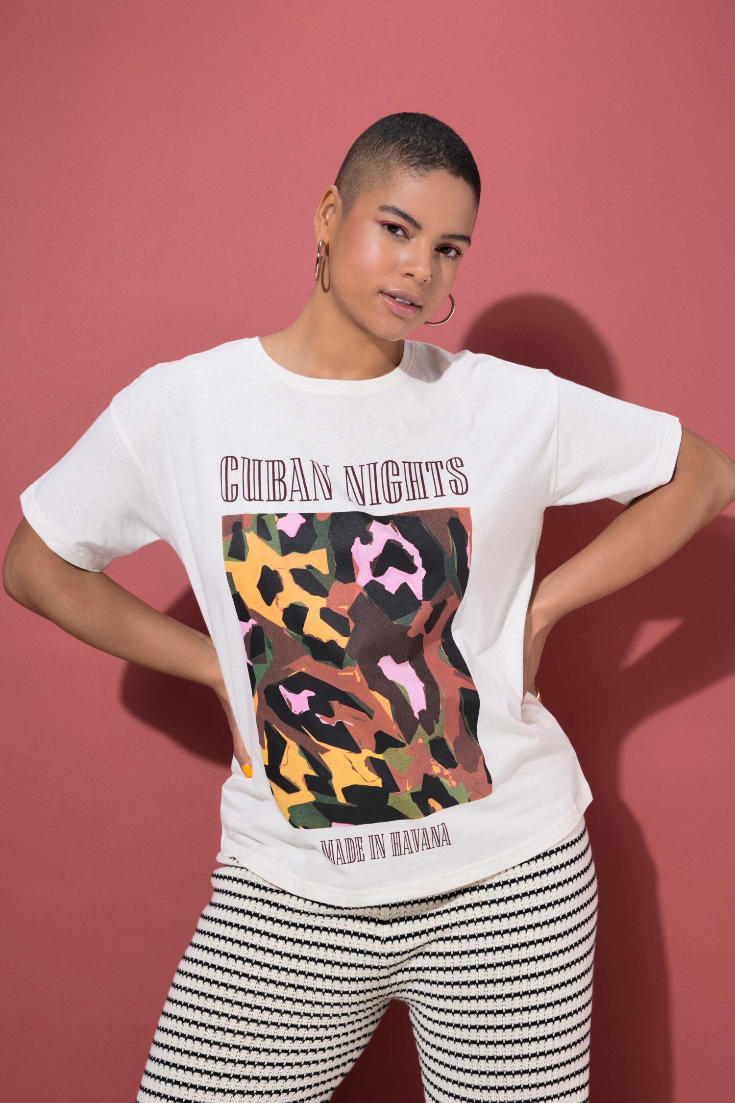 T-shirt oversized με τύπωμα Cuban Nights