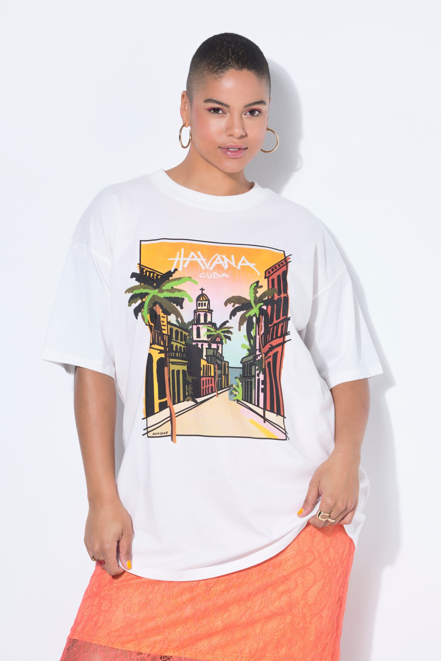 T-shirt oversized με τύπωμα HAVANA
