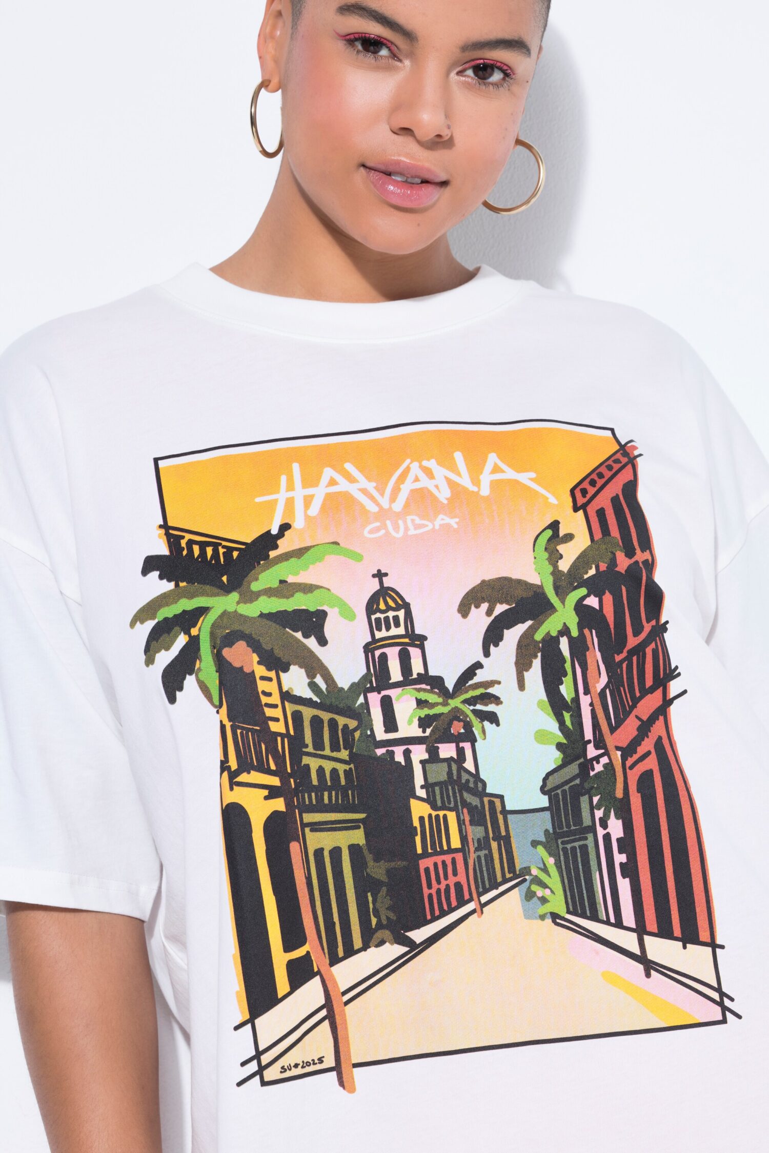 T-shirt oversized με τύπωμα HAVANA