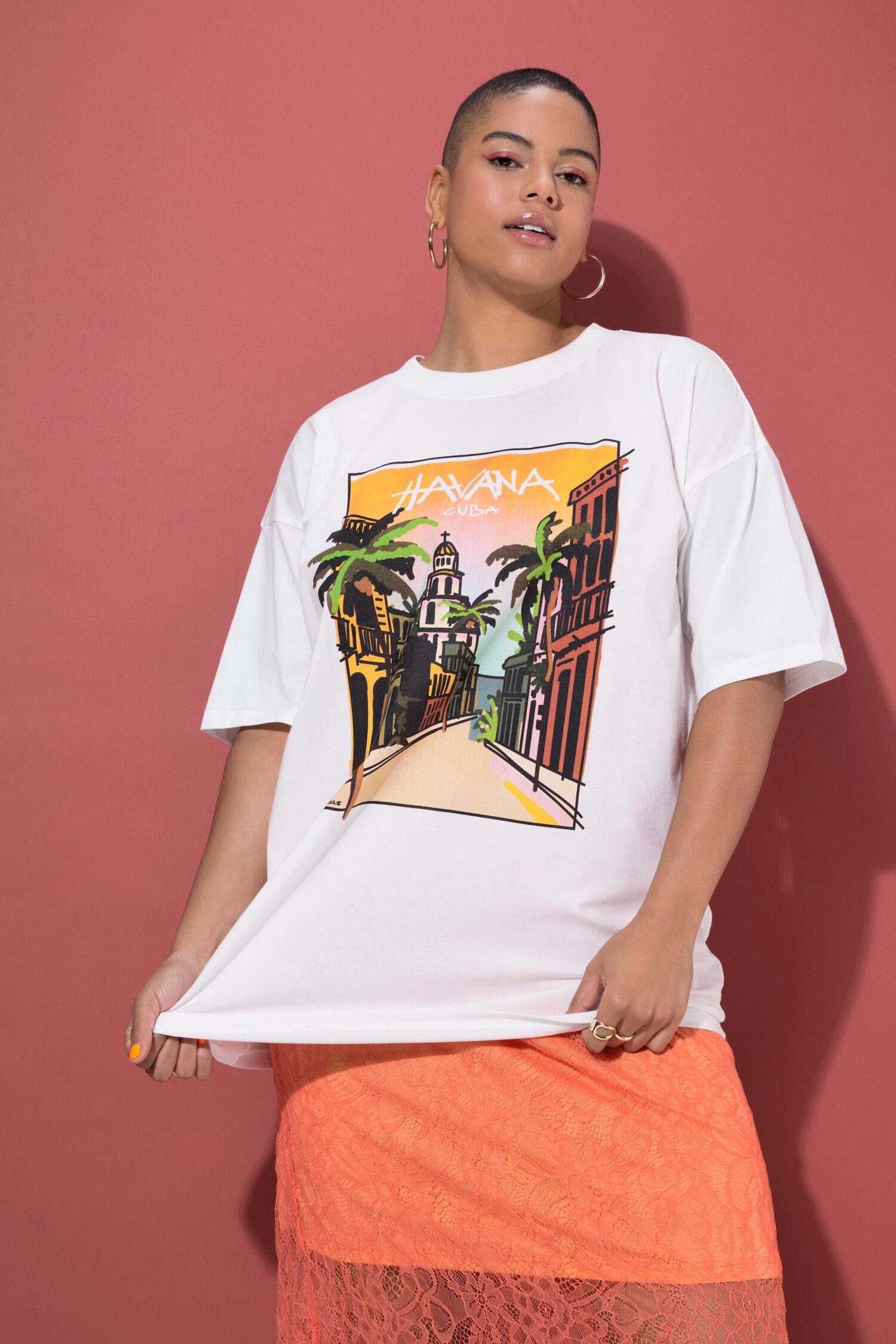T-shirt oversized με τύπωμα HAVANA
