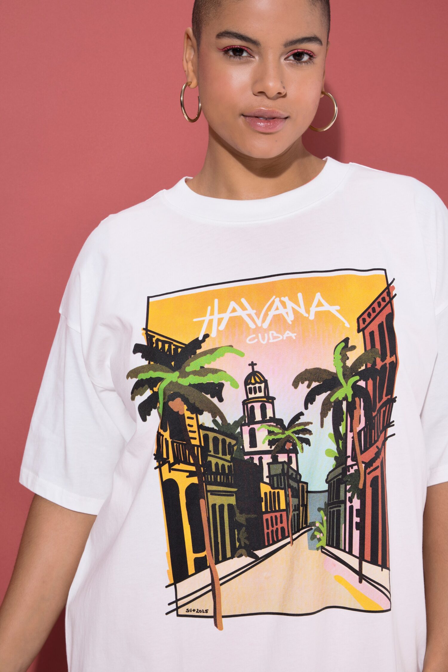T-shirt oversized με τύπωμα HAVANA