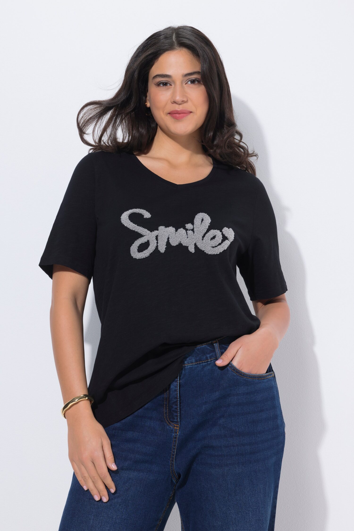 T-Shirt Smile κοντομάνικο σε κλασική εφαρμογή