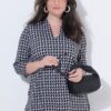 Τουνίκ σε γραμμή Α με όρθιο γιακά και μανίκια 3/4
