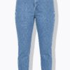 Τζιν παντελόνι mom fit, ριγέ με χαλαρή εφαρμογή