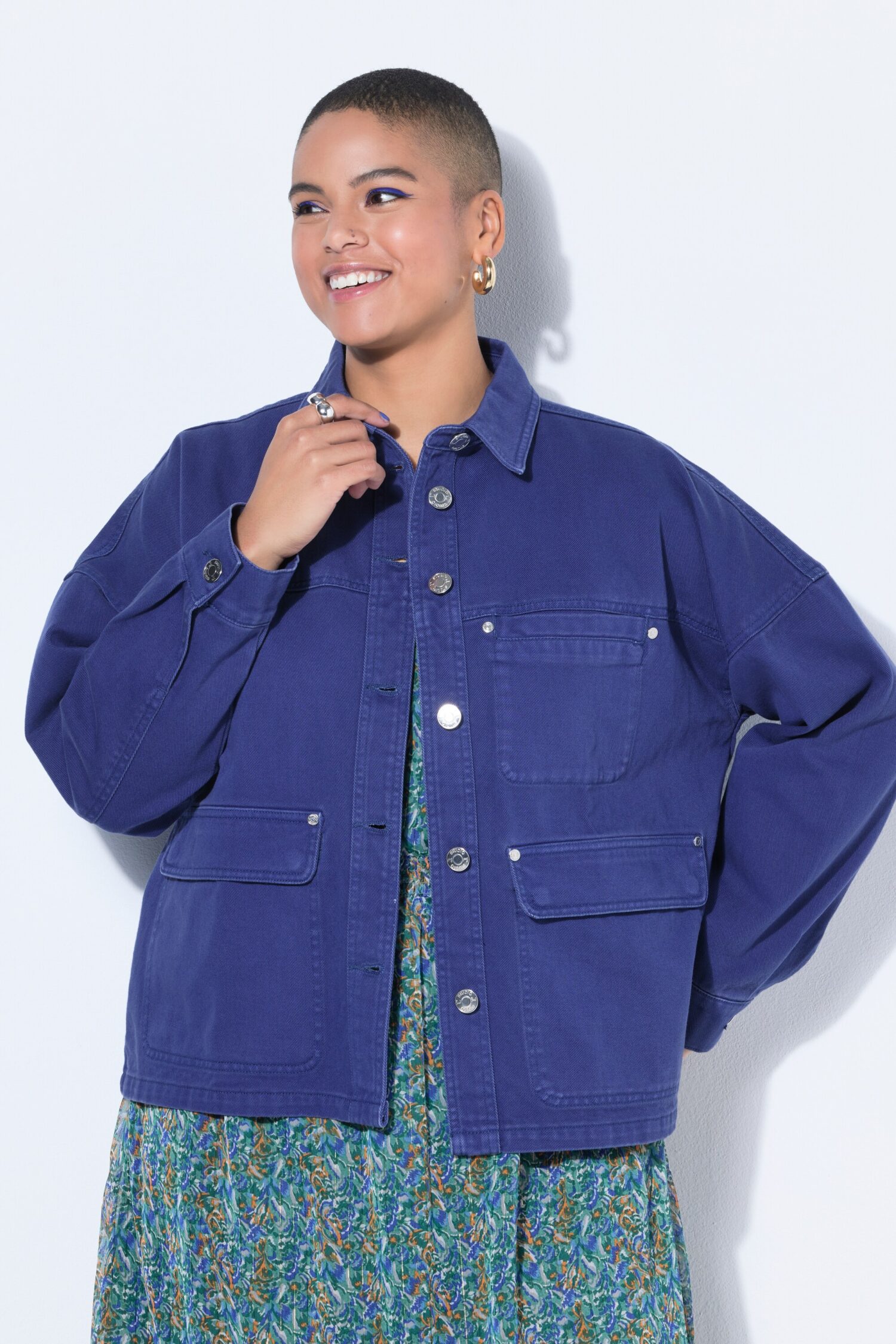 Τζιν πουκάμισο oversized με τσέπες