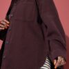 Τζιν πουκάμισο oversized με τσέπες στο στήθος