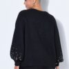 Ζακέτα oversized με διακοσμητικές πέρλες στα μανίκια