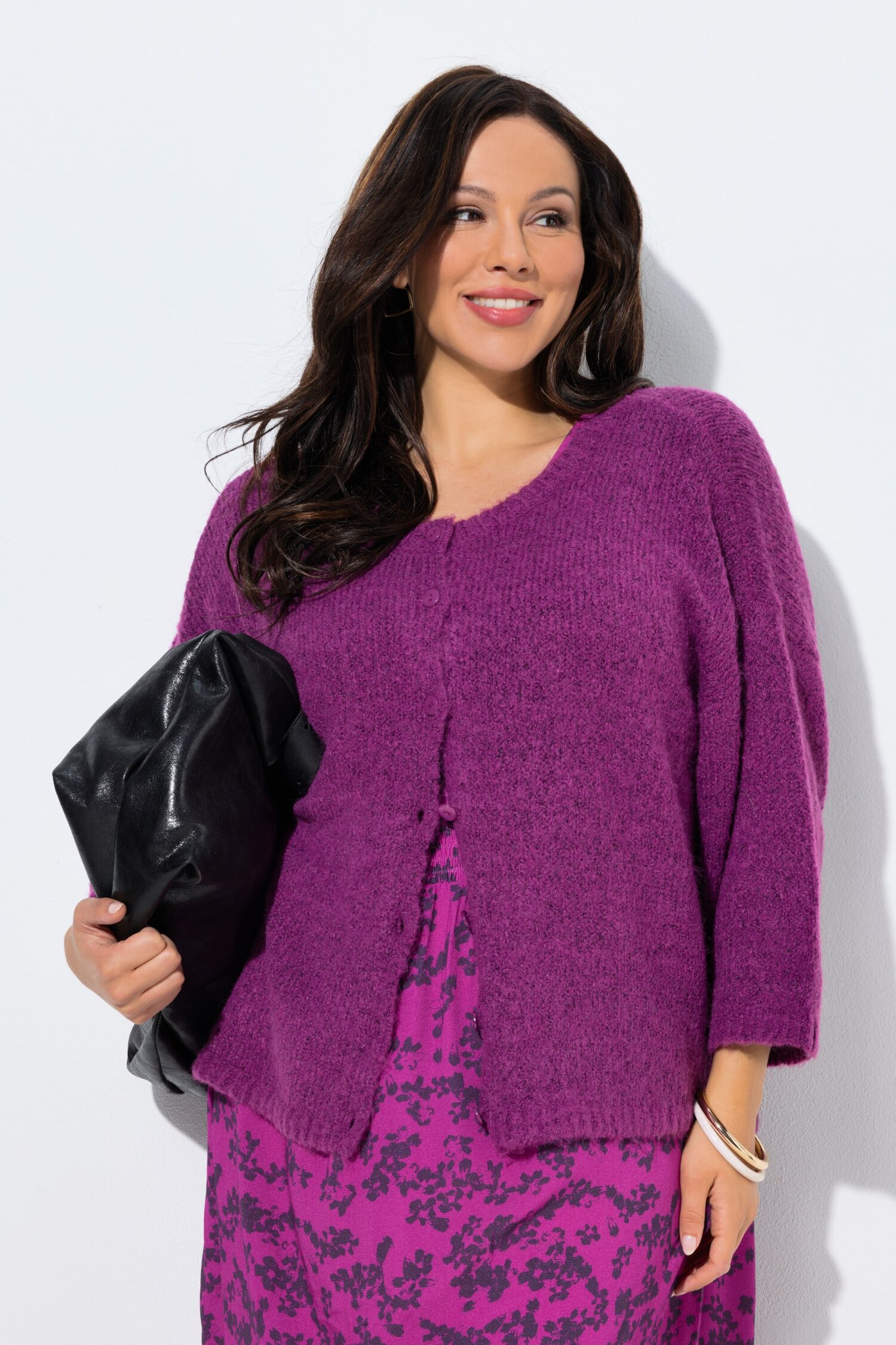 Ζακέτα oversized με φαρδιά μανίκια 3/4