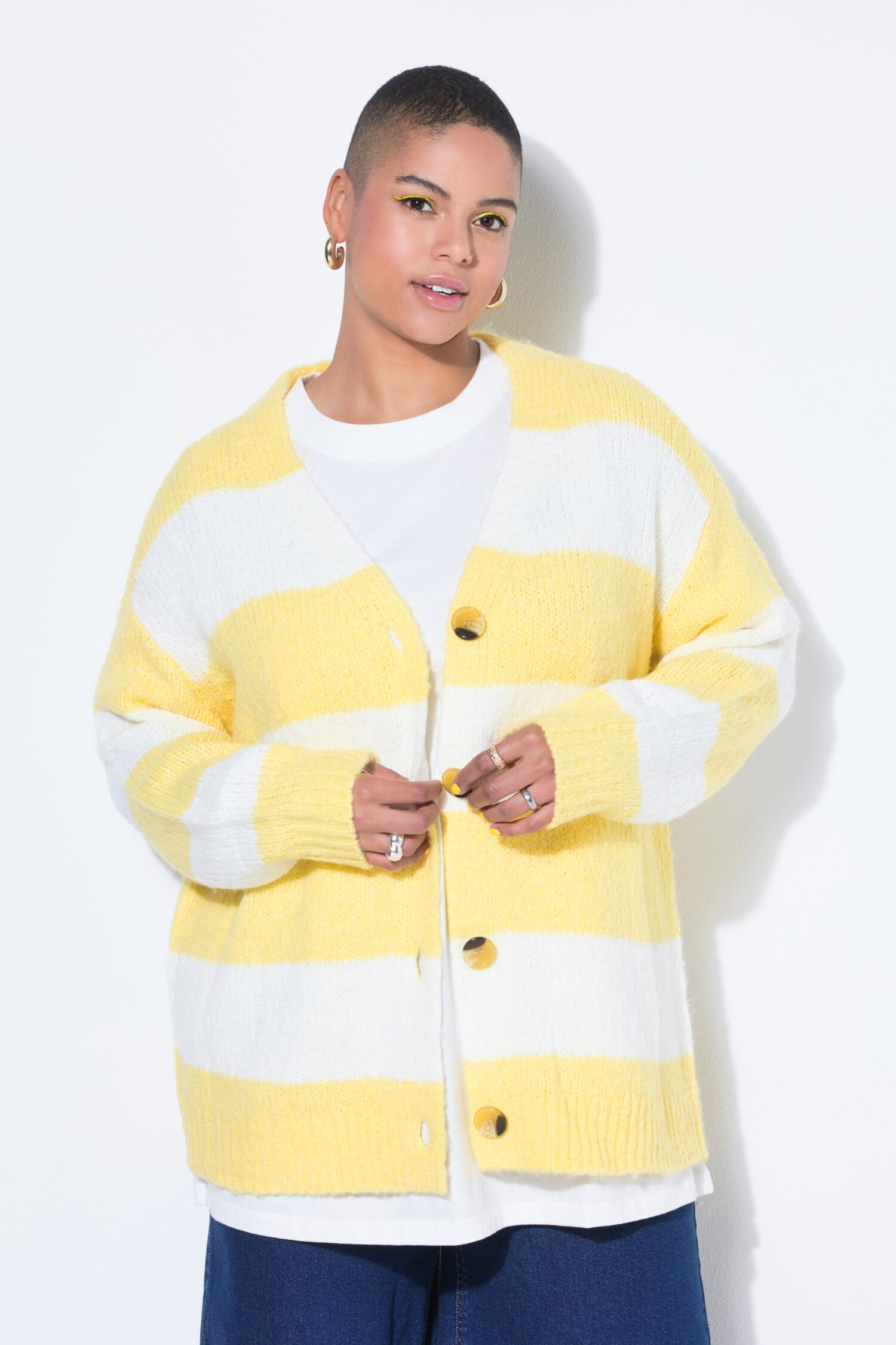 Ζακέτα oversized σε boxy fit, ριγέ