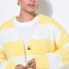 Ζακέτα oversized σε boxy fit, ριγέ