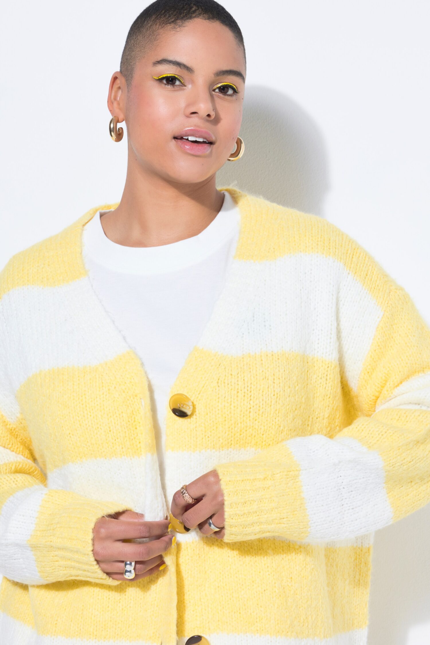 Ζακέτα oversized σε boxy fit, ριγέ
