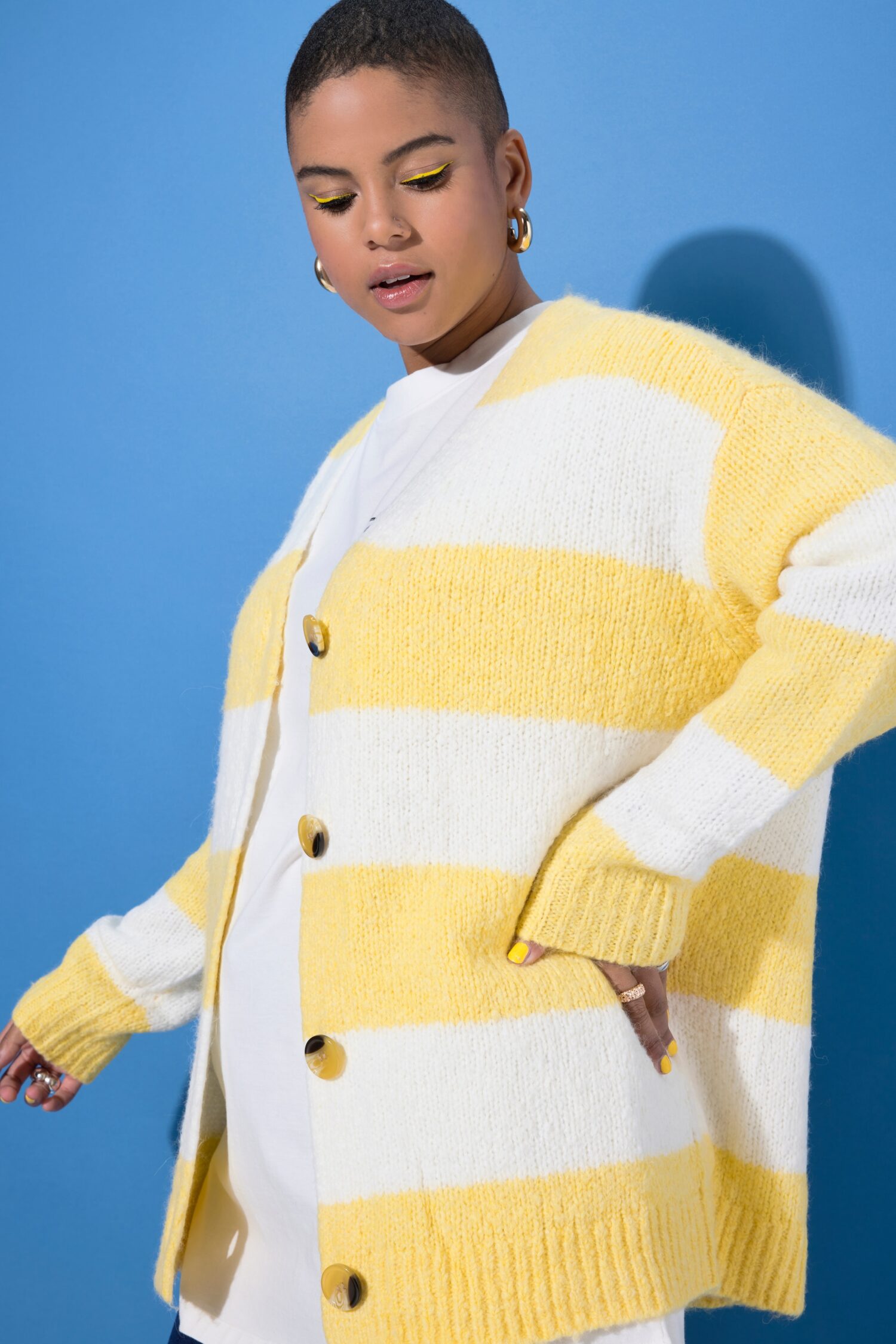 Ζακέτα oversized σε boxy fit, ριγέ