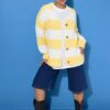 Ζακέτα oversized σε boxy fit, ριγέ