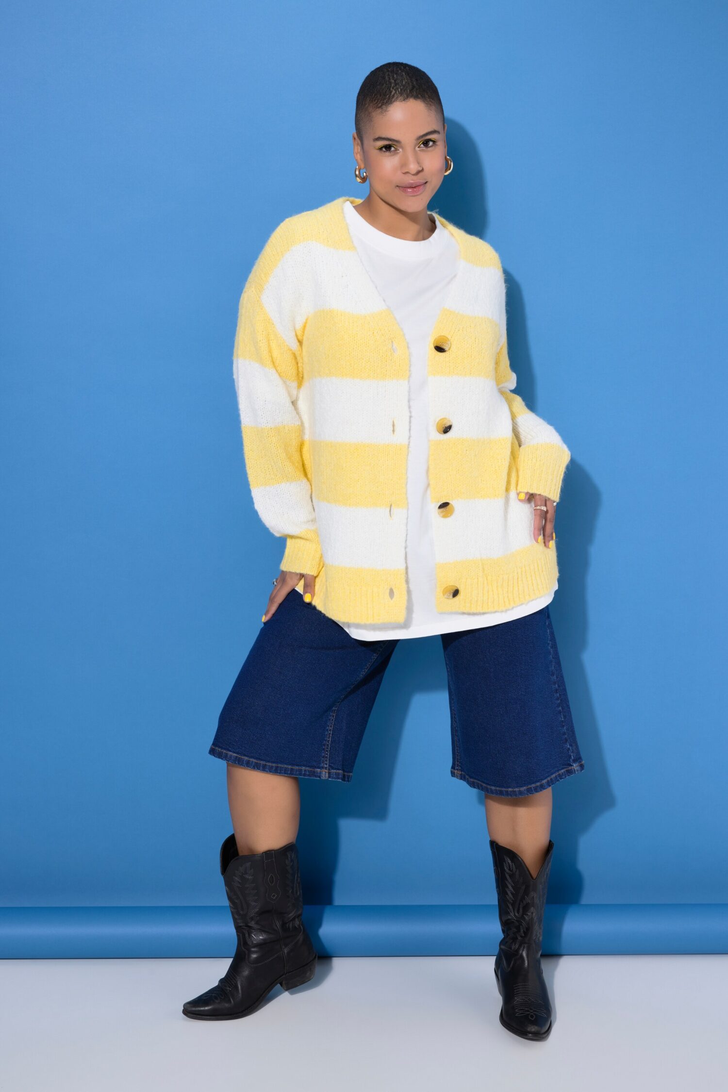 Ζακέτα oversized σε boxy fit, ριγέ