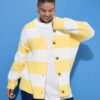 Ζακέτα oversized σε boxy fit, ριγέ