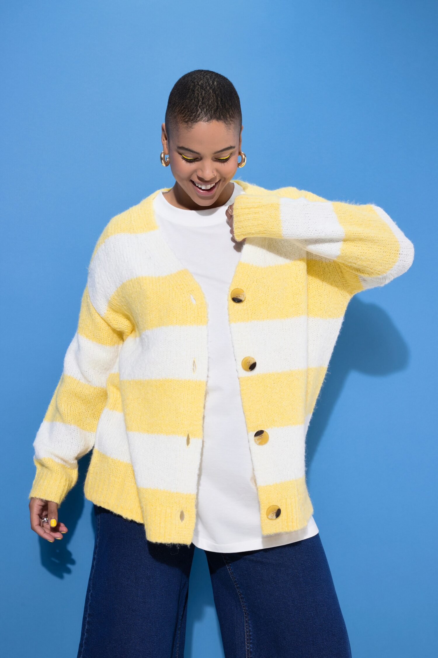 Ζακέτα oversized σε boxy fit, ριγέ