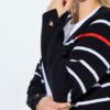 Ζακέτα πλεκτή, μακριά με ριγέ σχέδιο και μακριά μανίκια