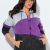 Ζακέτα πλεκτή με κουκούλα και μαλακό fleece εσωτερικά