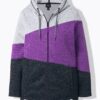 Ζακέτα πλεκτή με κουκούλα και μαλακό fleece εσωτερικά