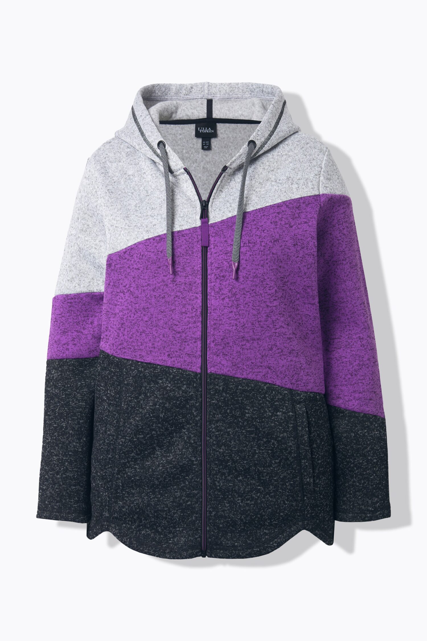 Ζακέτα πλεκτή με κουκούλα και μαλακό fleece εσωτερικά