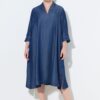 Φόρεμα lyocell σε γραμμή Α με άνετο τελείωμα και denim όψη