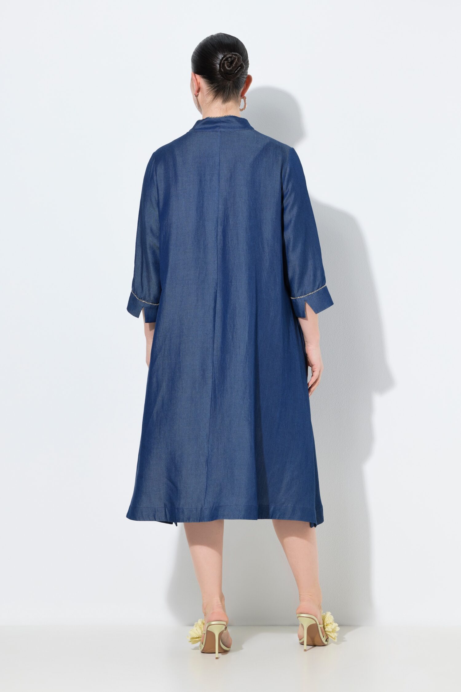 Φόρεμα lyocell σε γραμμή Α με άνετο τελείωμα και denim όψη