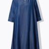 Φόρεμα lyocell σε γραμμή Α με άνετο τελείωμα και denim όψη