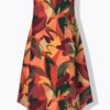 Φόρεμα μίντι αμάνικο με πολύχρωμο μοτίβο
