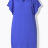 Φόρεμα oversized με πιέτες στη λαιμόκοψη