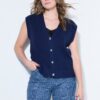 Γιλέκο ελαφρώς oversized με μεταλλικά κουμπιά