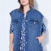 Γιλέκο τζιν oversized με τσέπες