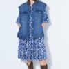Γιλέκο τζιν oversized με τσέπες