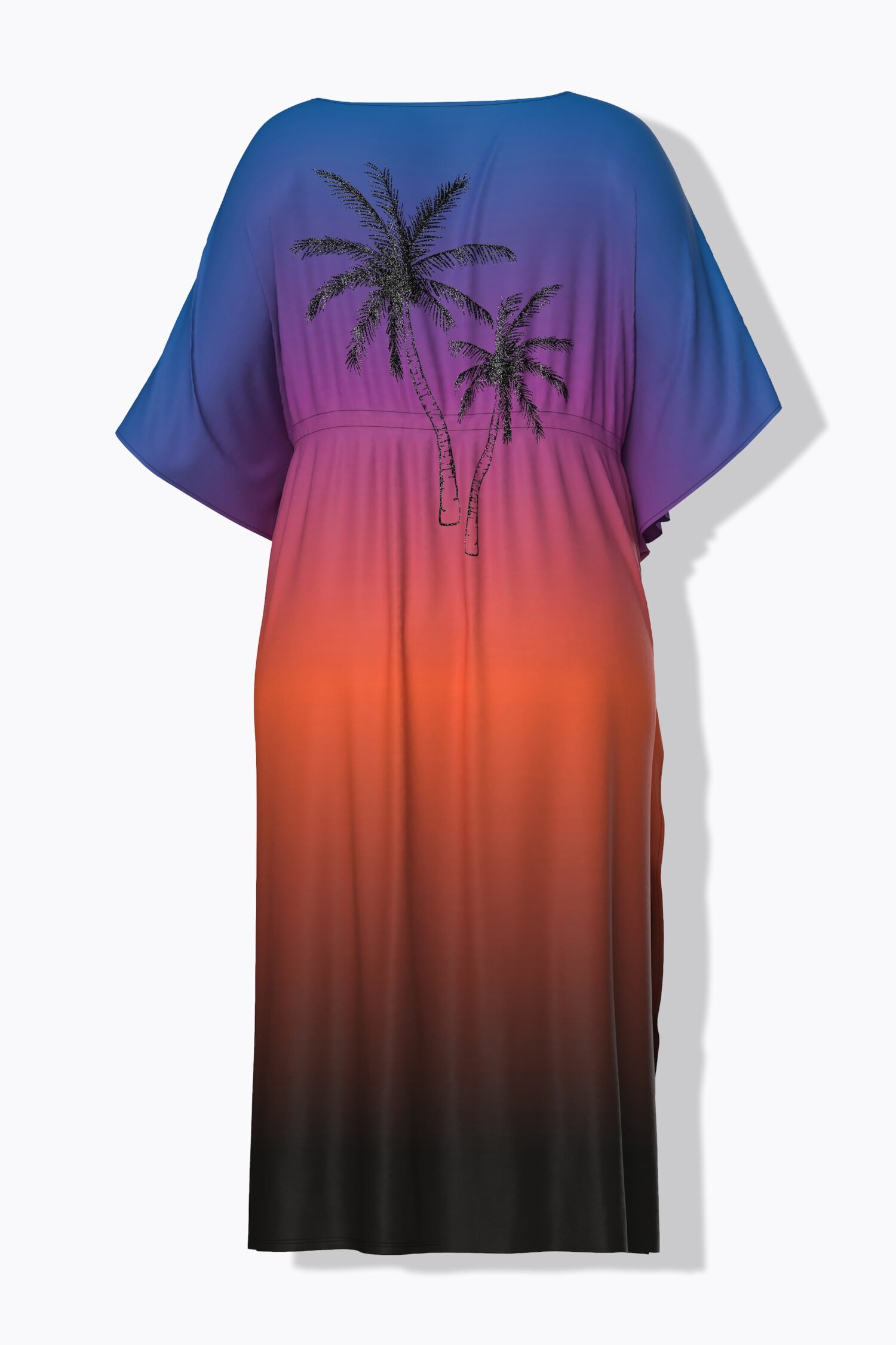 Καφτάνι oversized με χρωματική διάβαθμιση και κέντημα