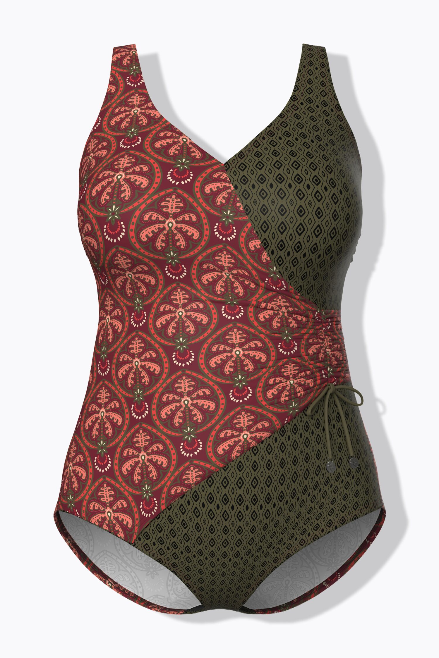 Μαγιό ολόσωμο με μαλακά cups και boho print