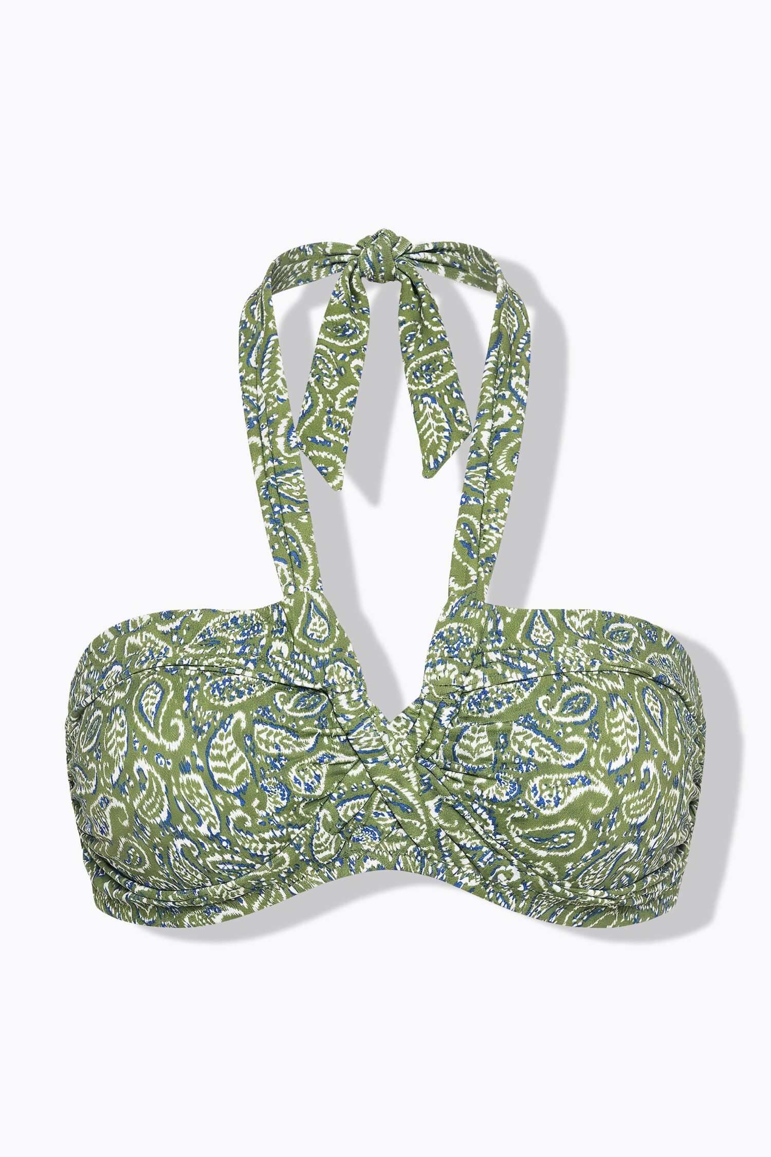 Μπικίνι τοπ με paisley print και δέσιμο με τιράντες