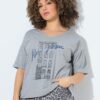 Μπλούζα casual oversized με κοντά μανίκια