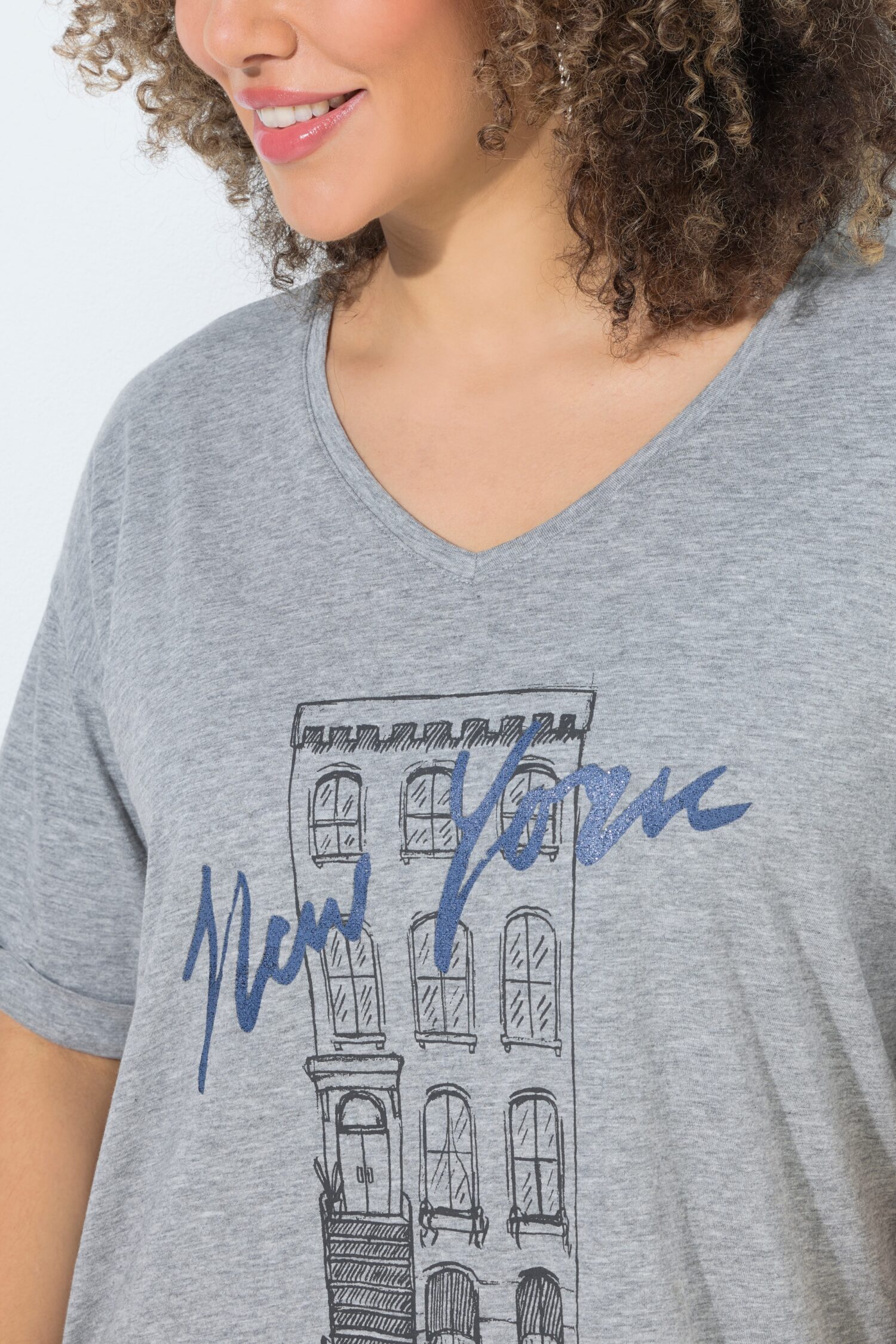 Μπλούζα casual oversized με κοντά μανίκια