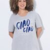 Μπλούζα "Ciao Ciao" με στρογγυλή λαιμόκοψη και κοντά μανίκια