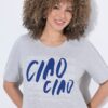 Μπλούζα "Ciao Ciao" με στρογγυλή λαιμόκοψη και κοντά μανίκια
