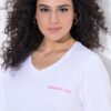 Μπλούζα "Dolce Vita" με λαιμόκοψη V και κοντά μανίκια