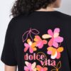 Μπλούζα "Dolce Vita" με λαιμόκοψη V και κοντά μανίκια