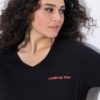 Μπλούζα "Dolce Vita" με λαιμόκοψη V και κοντά μανίκια