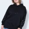 Μπλούζα φούτερ oversized με διακοσμητικές πέρλες